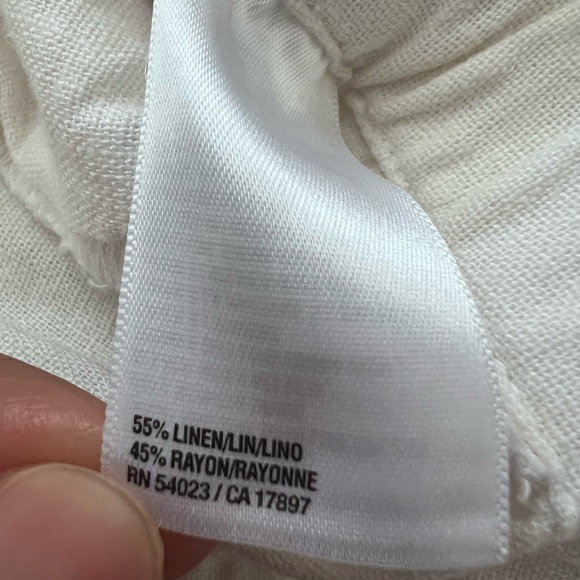 Old Navy Mid Rise Linen Blend Cropped Pants - Picture 4 of 9